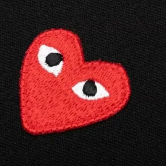 Comme des Garçons PLAY black with red heart patch pullover hoodie XXL - Picture 4 of 9